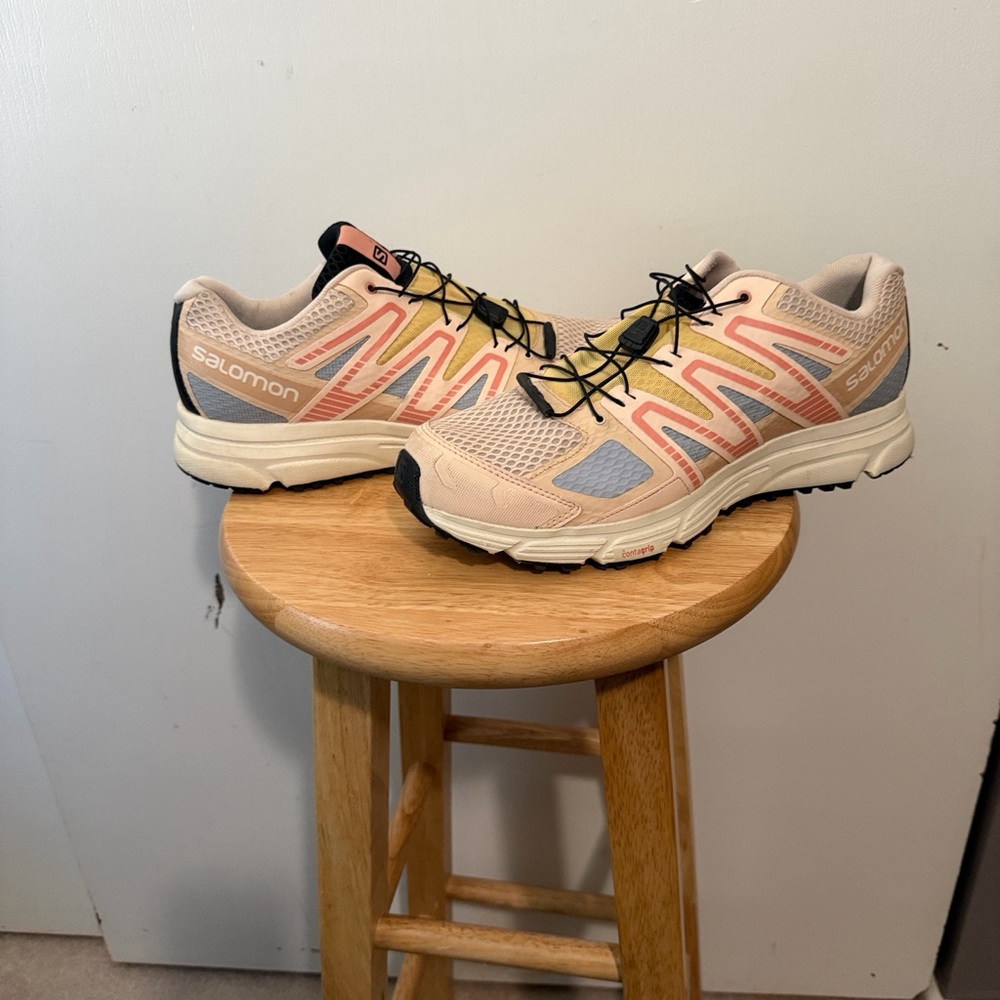 Salomon Beige and Coral Athletic Shoes